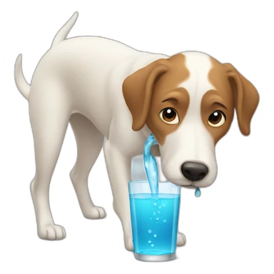 Dog drinking water sticker