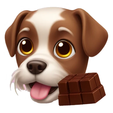 Cute dog with chocolate  sticker