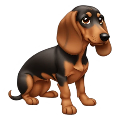 Teckel croisé ratier avec poil sticker