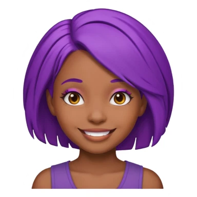 nerd emoji but it’s a black girl with purple hair sticker