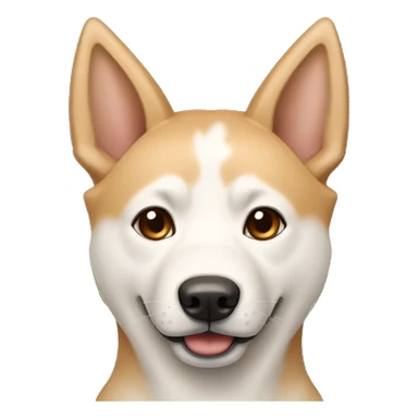 light brown and white jindo with pointed ears sticker