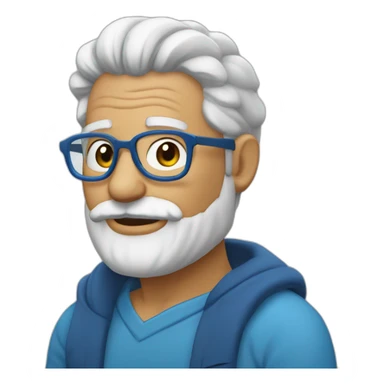 Abuelo lentes azules pelo corto y barba corta sticker