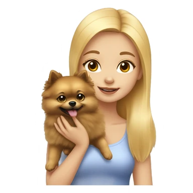 light-skinned-girl-petting-pomeranian sticker