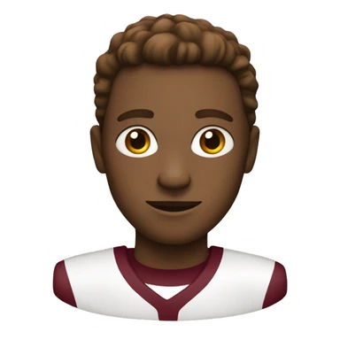 White and maroon sticker