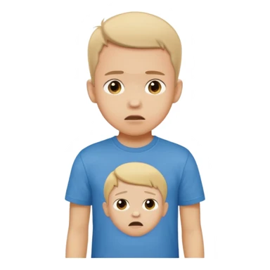 a scared child with a man silhouette behind the back sticker