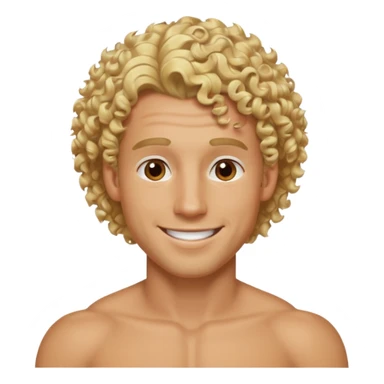 Athletic man with blond curly hair but it is shaved on the side sticker