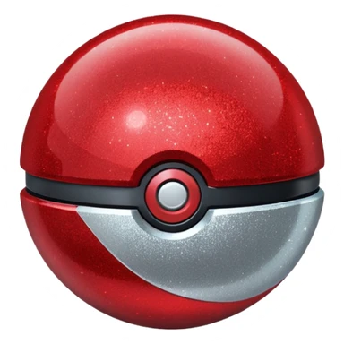 red glitter pokeball  sticker