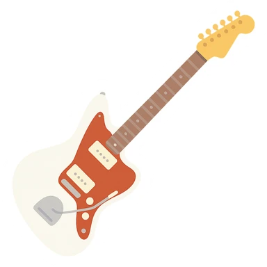 Olympic White Fender Jazzmaster guitar with classic tremolo bar sticker