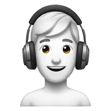 Person happy in headphones  sticker