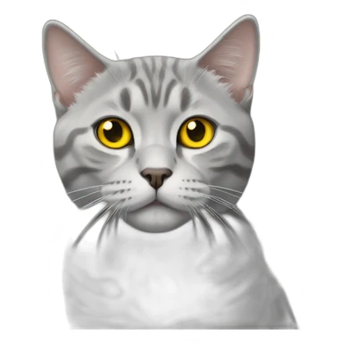 Silver marble Scottish straight cat with yellow eyes sticker