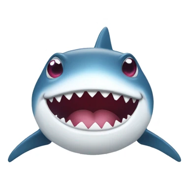 happy shark with hearts in eyes sticker