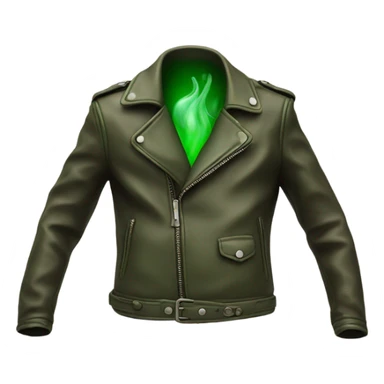 Bad smelling leather jacket with green bad smell coming off sticker