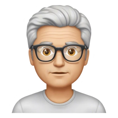 middle aged man with salt-and-pepper hair and glasses sticker