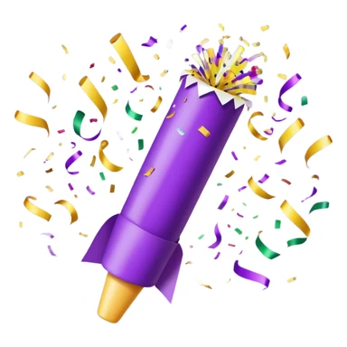 party popper purple   sticker