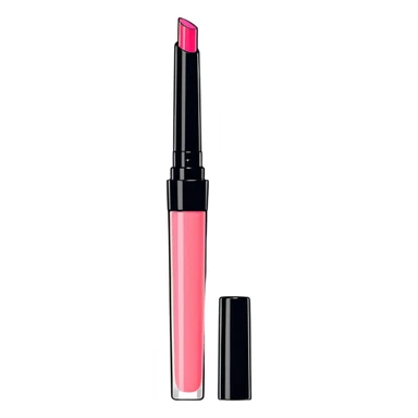 shiny pink lip gloss with applicator sticker