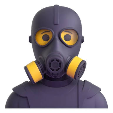 person wearing a gas mask sticker