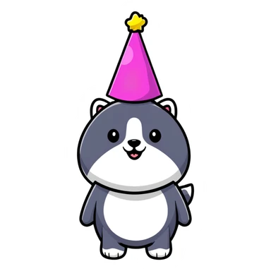 party animal with party hat sticker