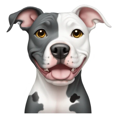 one eyed pit bull with grey spots sticker