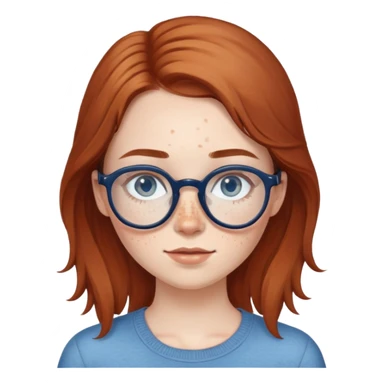 Brunette girl, with brown round glasses, and freckles and pale man with dirty blonde hair, freckles, blue eyes, and red beard. sticker