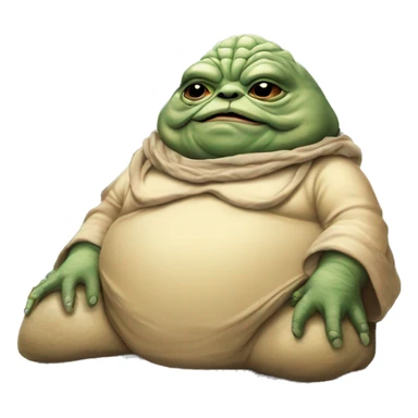 Jabba the Hutt from Star Wars with a laptop sticker