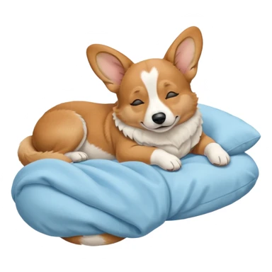 perrita caricatura gorgi gales durmiendo con ropa celeste sticker