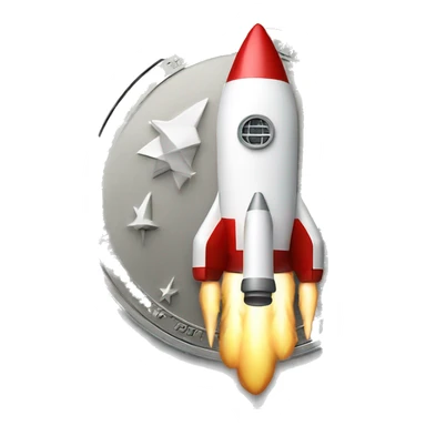rocket on center a silver coin  sticker