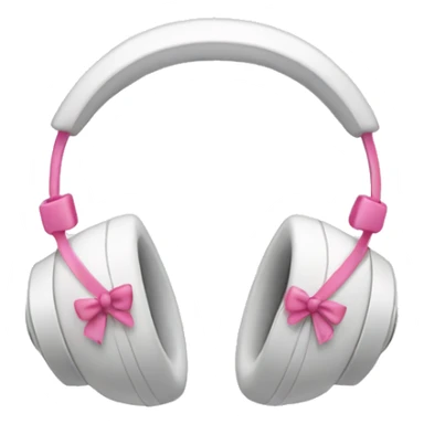 White  headphones with a pink bow sticker