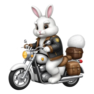 Easter bunny riding a motorcycle sticker