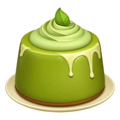 Normal green pudding emoji WITHOUT PLATE OR CONTAINER. sticker