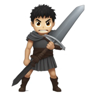 angry berserk guts carrying huge sword without guard sticker