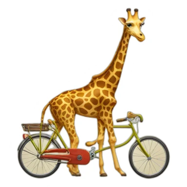 Girafe et velo sticker