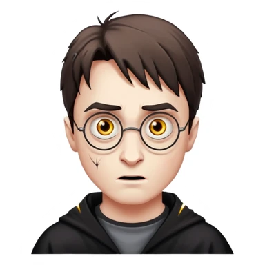 Scary Harry Potter with lightning scar and creepy eyes sticker