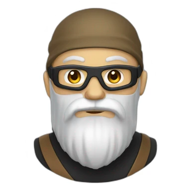 Ninja avec la peau mate atabe  avec une barbe  sticker