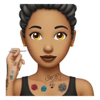 Woman getting tattooed  sticker