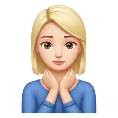 girl with her arms crossed and hands on neck sticker