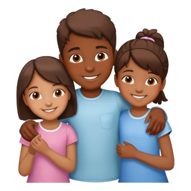 siblings playing together - one boy and two girls sticker