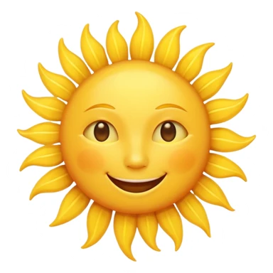 smiling sun emoji, simple and cheerful sticker