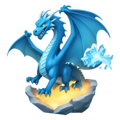 Dragon with the power of ice shining in blue  sticker
