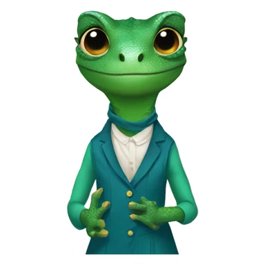 Lizard in dress sticker