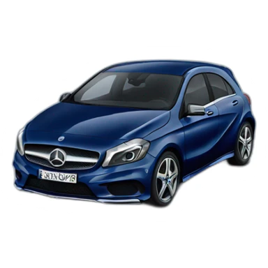 dark blue small car Mercedes A class sticker