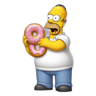 Homer Simpson licking a donut sticker