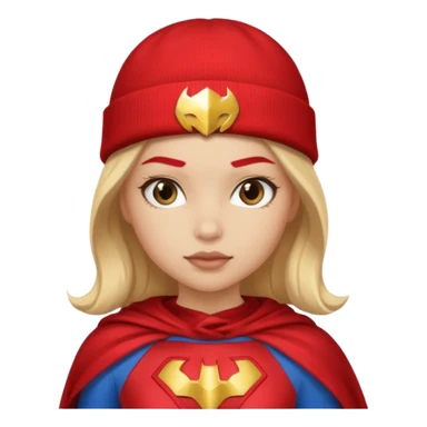 girl superhero with beanie sticker
