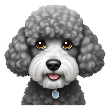 black/grey Bichon frisé mixed poodle dog sticker