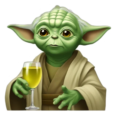 yoda drinking wine sticker