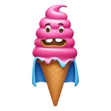 Ice cream superhero with cherry toes sticker