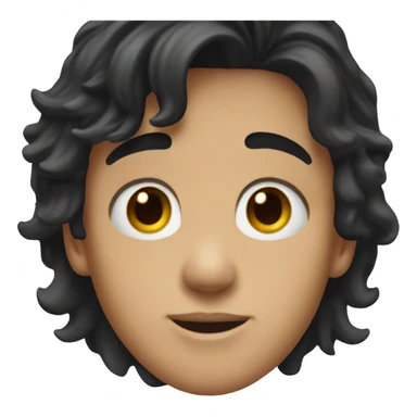 black-haired boy portrait close-up sticker