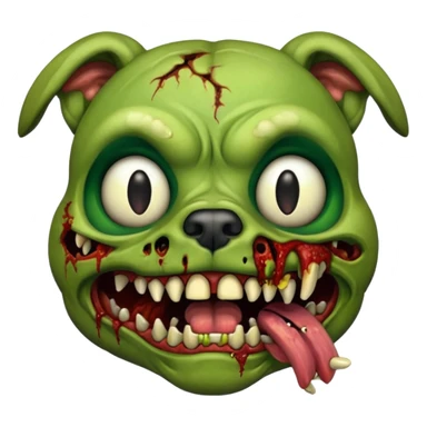 Zombie dog face sticker