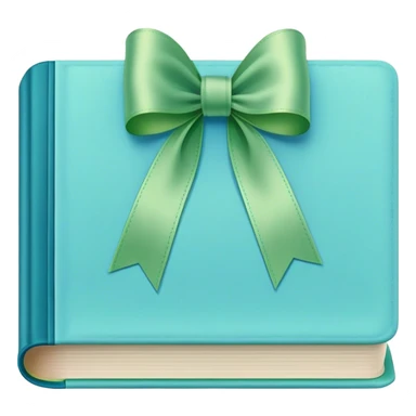 Book blue soft pastel with green ribbon  sticker