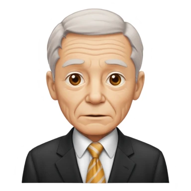 old man in suit with Necktie sticker