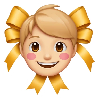 Gülümseyen kurdeleli surat sticker